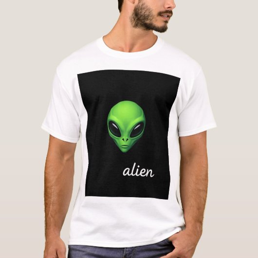 T-Shirt de tête Alien vert Neon - Vibes spatiales (Devant)