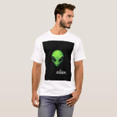T-Shirt de tête Alien vert Neon - Vibes spatiales (Devant entier)