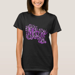 T-shirt de texte pourpre décoratif maman