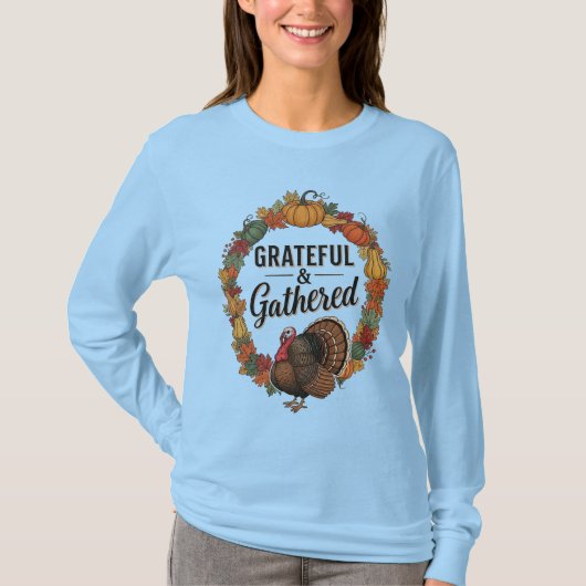 T-Shirt de Thanksgiving Grateful & Rassemblé (Devant)