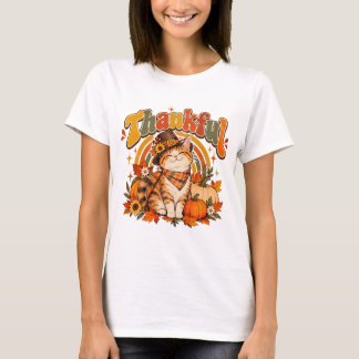 T-shirt de Thanksgiving pour chat reconnaissant |
