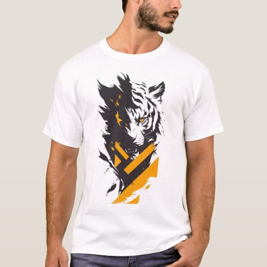 T-Shirt de Tigre Majestic - Le Roulement du Far (Devant)