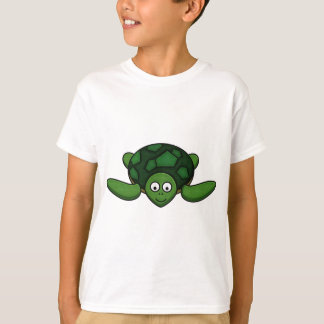 T-shirt de tortue de bande dessinée d'enfants