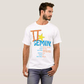 T-shirt de traits de Gémeaux (Devant entier)