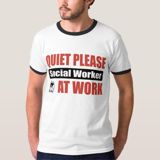 T-shirt De tranquillité assistant social svp au travail (Devant)
