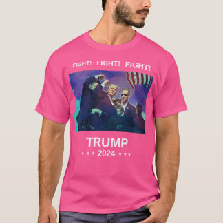 T-shirt De Trump Fight (Texte Blanc)