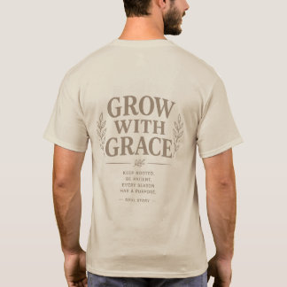 T-Shirt de typographie botanique Grow With Grace