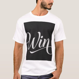 T-Shirt de typographie calligraphique « Gagner »