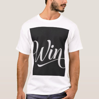 T-Shirt de typographie calligraphique « Gagner » |
