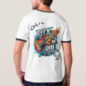 T-Shirt de typographie grunge Rock N Roll (Dos entier)
