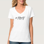 T-shirt de V-Cou de dames de #FOTF (Devant)