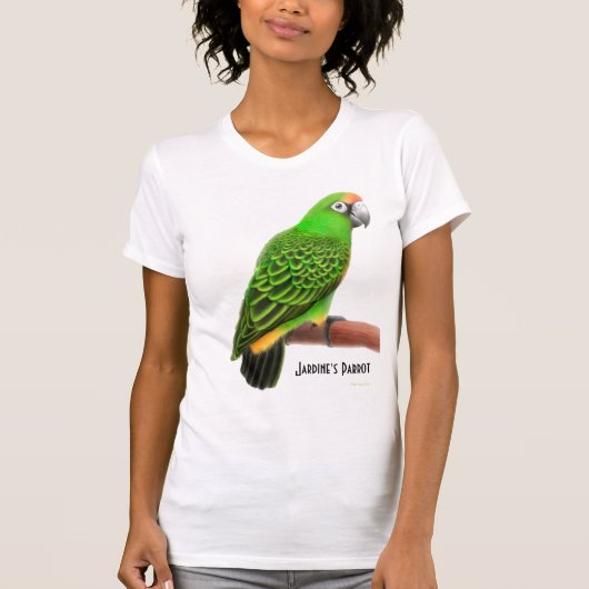 T-shirt de V-Cou de perroquet de Jardines (Devant)