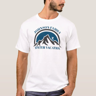 T-shirt de vacances d'hiver de famille personnalis