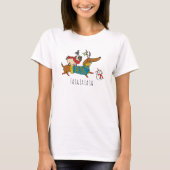 T-Shirt de vacances Renne Teckel & Pug (Devant)
