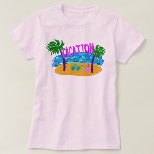 T-Shirt de vacances sur une île (Design devant)