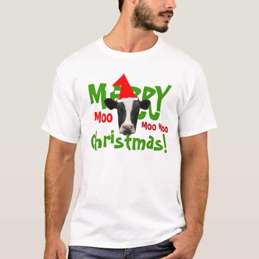 T-shirt de vache à Joyeux Noël (Devant)