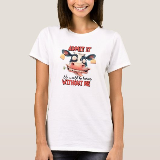 T-shirt de vache drôle (Devant)