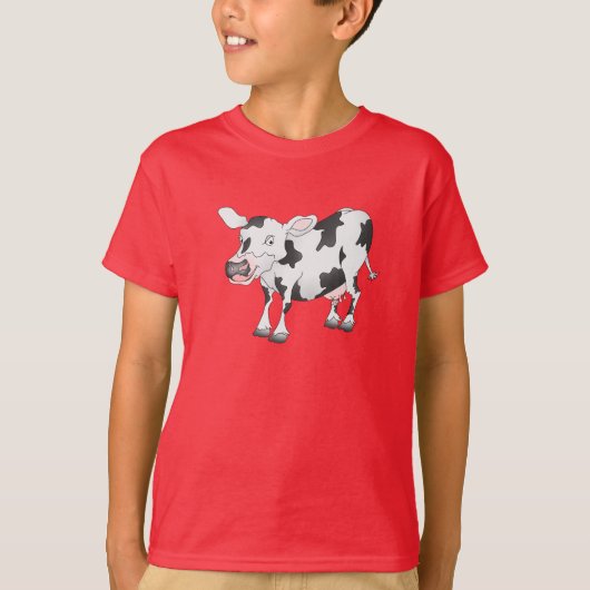 T-shirt de vache noir et blanc (Devant)