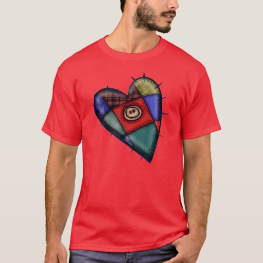 T-shirt de Valentines de patchwork (Devant)