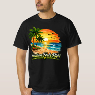 T-shirt de valeur pour hommes noirs "Vacation Feel
