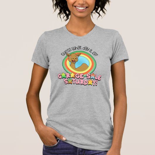 T-shirt de vente de garage - Devinez quel jour Cha (Devant)