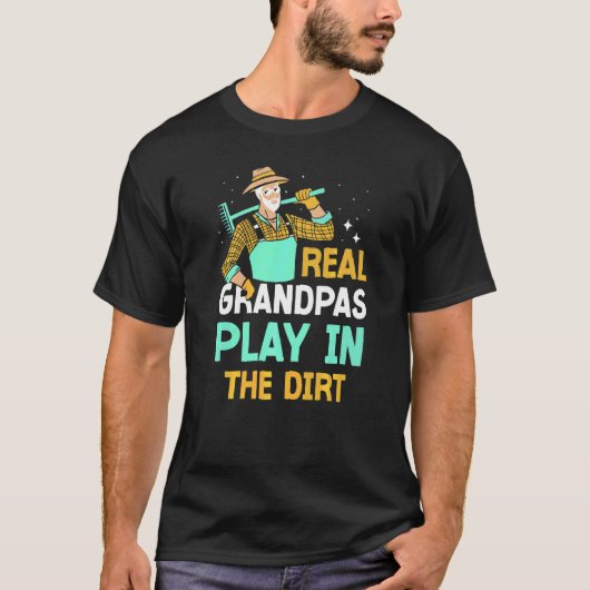 T-shirt De Véritables Grandpas Jouent Dans Le Jardin De Gr (Devant)