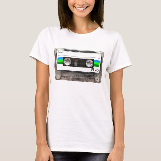 T-shirt de vert d'enregistreur à cassettes (Devant)