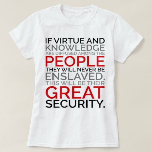 T-shirt de vertu et de connaissance (Design devant)