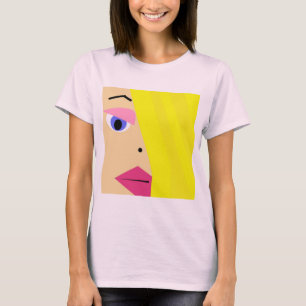 T-shirt de visage d'abrégé sur fille de bande