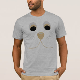 T-shirt de visage de chien de bande dessinée