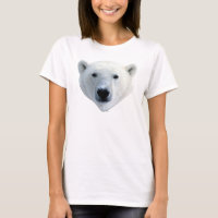 T-shirt de visage d'ours blanc