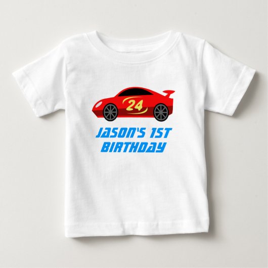 T-shirt de voiture de course pour bébé personnalis (Devant)