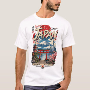 T-Shirt de voyage au Japon Mont Fuji Vintage Jap