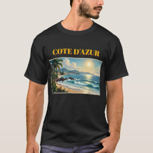 T-Shirt de voyage français Côte d'Azur de style vi