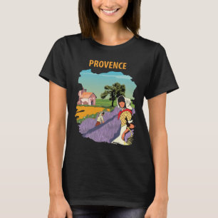 T-Shirt de voyage rétro à la lavande de Provence F