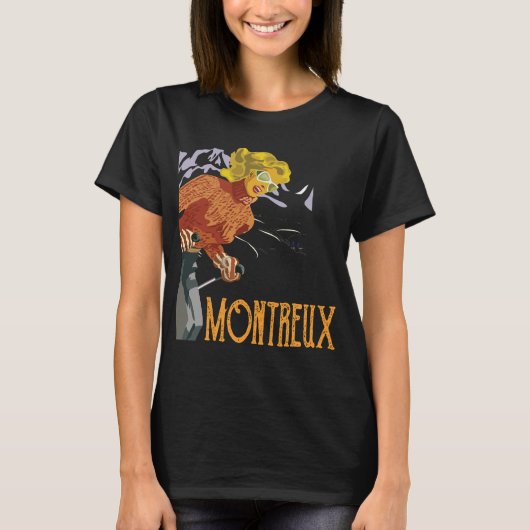 T-Shirt de voyage rétro du château de Montreux au (Devant)