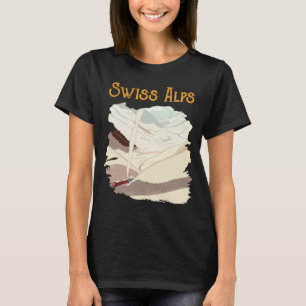 T-Shirt de voyage rétro sur les pics enneigés des