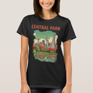 T-shirt de voyage vert sur la skyline de Central P