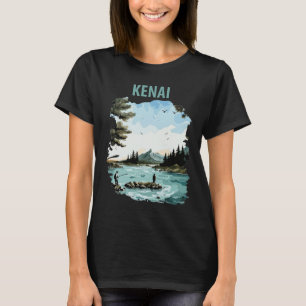 T-Shirt de voyage vintage sur la pêche dans la riv