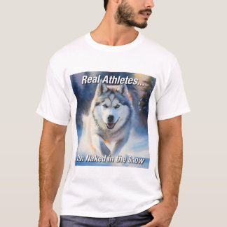 T-shirt De vrais athlètes... courent nus dans la neige
