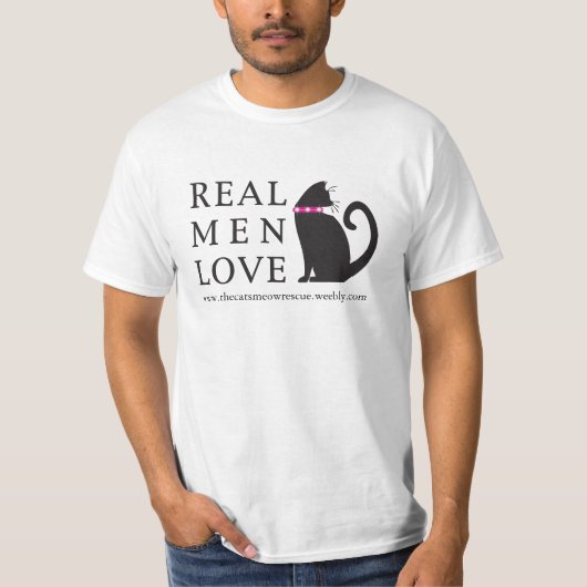 T-shirt de "vrais d'hommes de TCMR chats d'amour" (Devant)