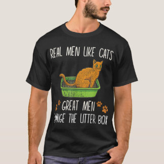 T-shirt De vrais hommes comme des chats de grands hommes c