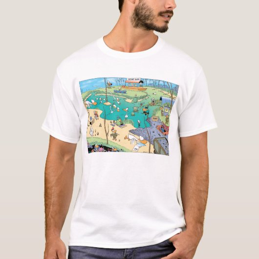 T-shirt de vue d'oeil d'oiseau de marais (Devant)