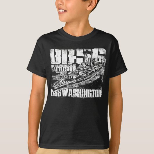 T-shirt de Washington de cuirassé (Devant)