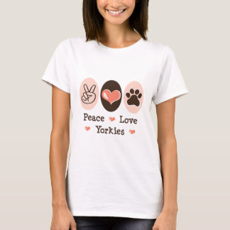 T-shirt de Yorkies d'amour de paix