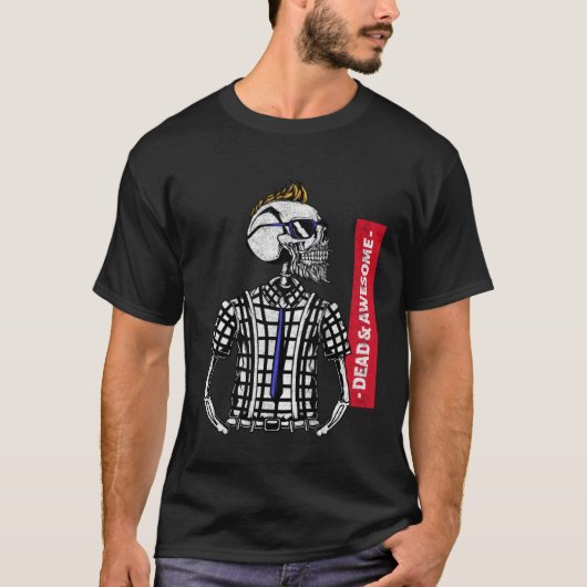 T-shirt Dead & Awesome Beautiful High Detailed Graphic Sku (Devant)