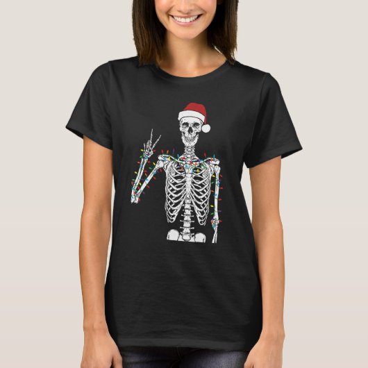 T-shirt Dead-Inside But Jolly AF Skeleton Christmas Funny (Devant)