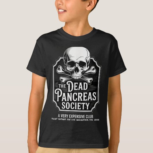 T-shirt Dead Pancreas Society Chemise Crâne Crâne Drôle Di (Devant)