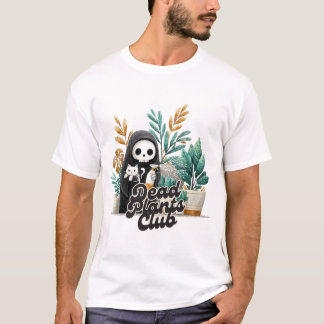 T-shirt Dead Plants Club Cute Skeleton Cat Plant Care T-Sh