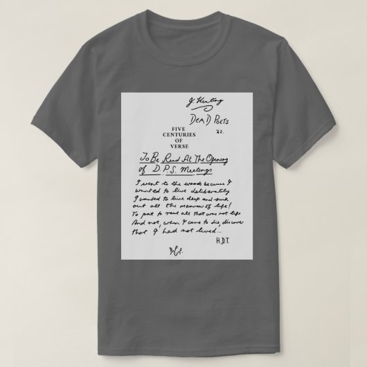 T-shirt Dead Poets Society cinq siècles de verset noir (Design devant)